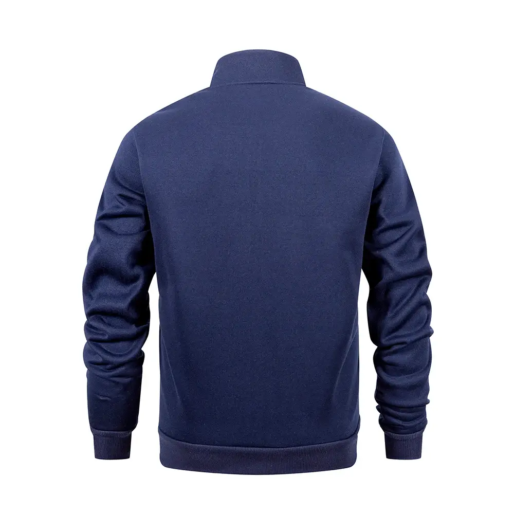 Spring Men's Long Sleeve Zipper Jacket Coats Solid Color Stand Collar Warm Jacket Coat Outdoor Tracksuit Men
