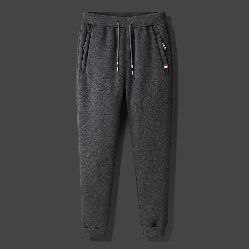 Winter Lambswool Warm Pants Men's Thick Fleece Thermal Trousers Men Fitness Jogging Drawstring Pants Male Sweatpants