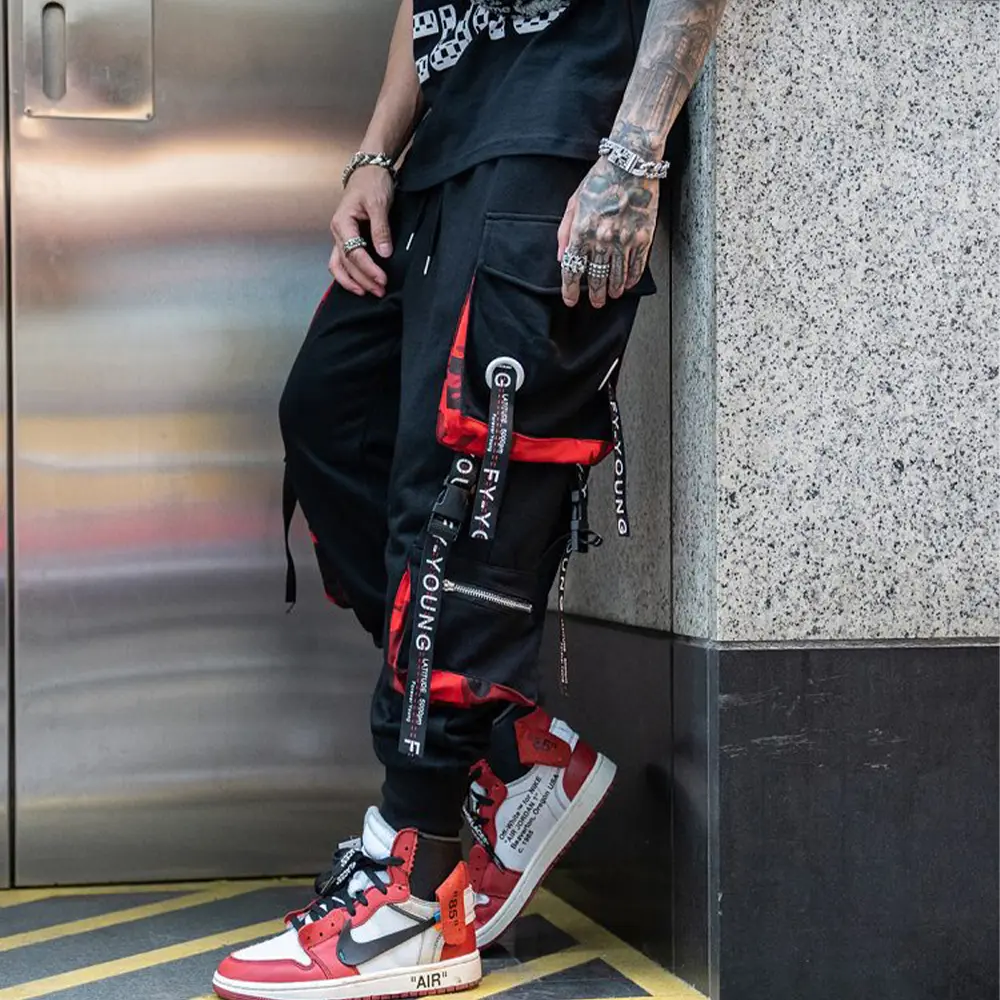 New Men's Cargo Pants Men Hip Hop Multi Pockets Track Trousers Casual Loose Fashion Cool Streetwear Pants