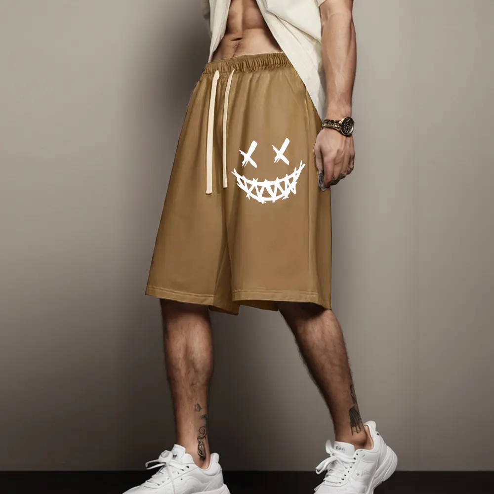 Fashion Men's Beach Shorts Funny Graphics Print Sweat Pant Hip Hop Breathable Sports Casual Shorts Sweatpants Breeches