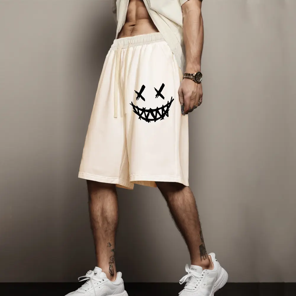 Fashion Men's Beach Shorts Funny Graphics Print Sweat Pant Hip Hop Breathable Sports Casual Shorts Sweatpants Breeches