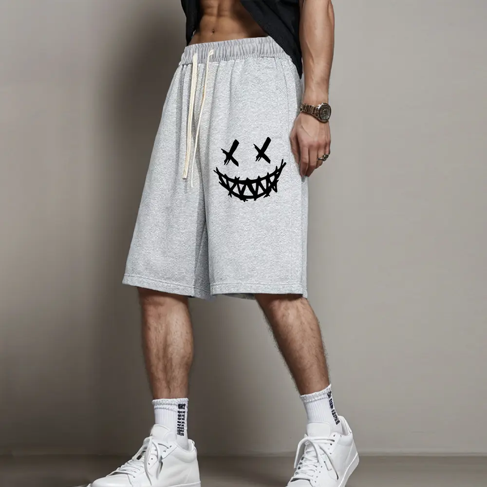 Fashion Men's Beach Shorts Funny Graphics Print Sweat Pant Hip Hop Breathable Sports Casual Shorts Sweatpants Breeches