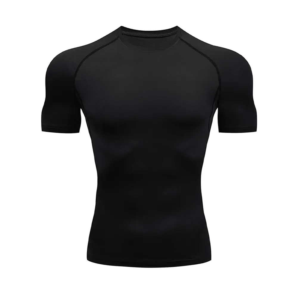 Sports Running shirt Men's T-shirt Fitness Short T-shirt Quick Dry work out Gym Tights Muscle shirt Compression Clothing