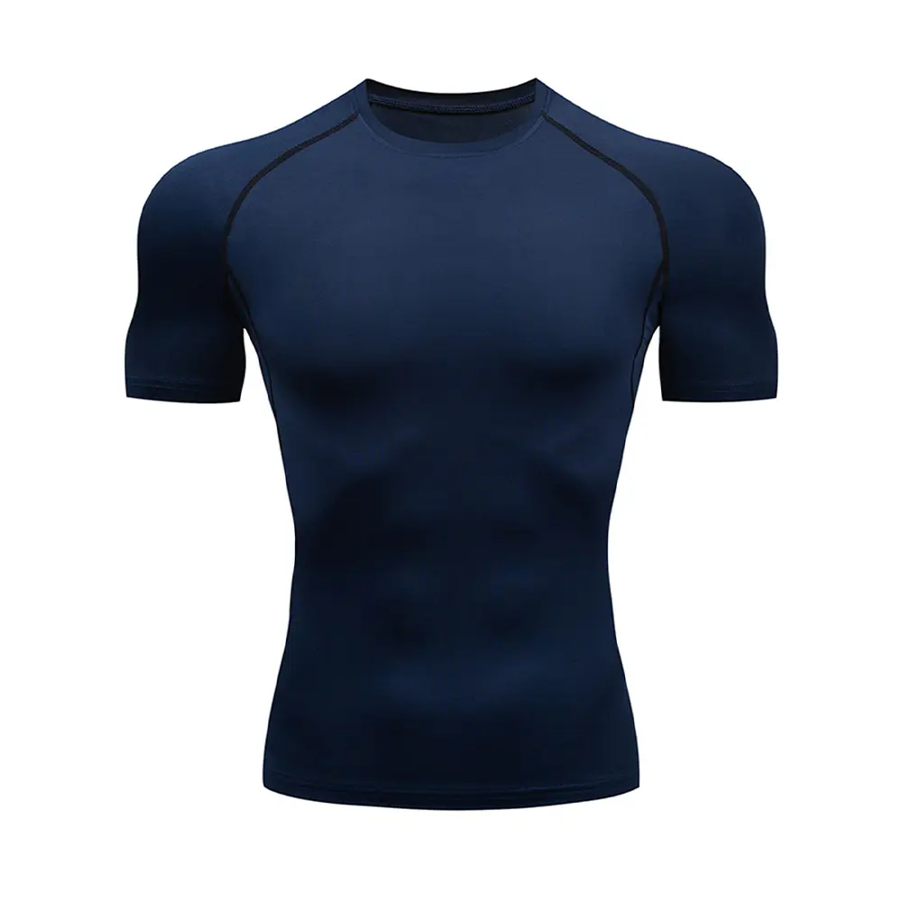 Sports Running shirt Men's T-shirt Fitness Short T-shirt Quick Dry work out Gym Tights Muscle shirt Compression Clothing