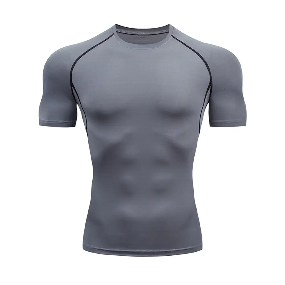 Sports Running shirt Men's T-shirt Fitness Short T-shirt Quick Dry work out Gym Tights Muscle shirt Compression Clothing