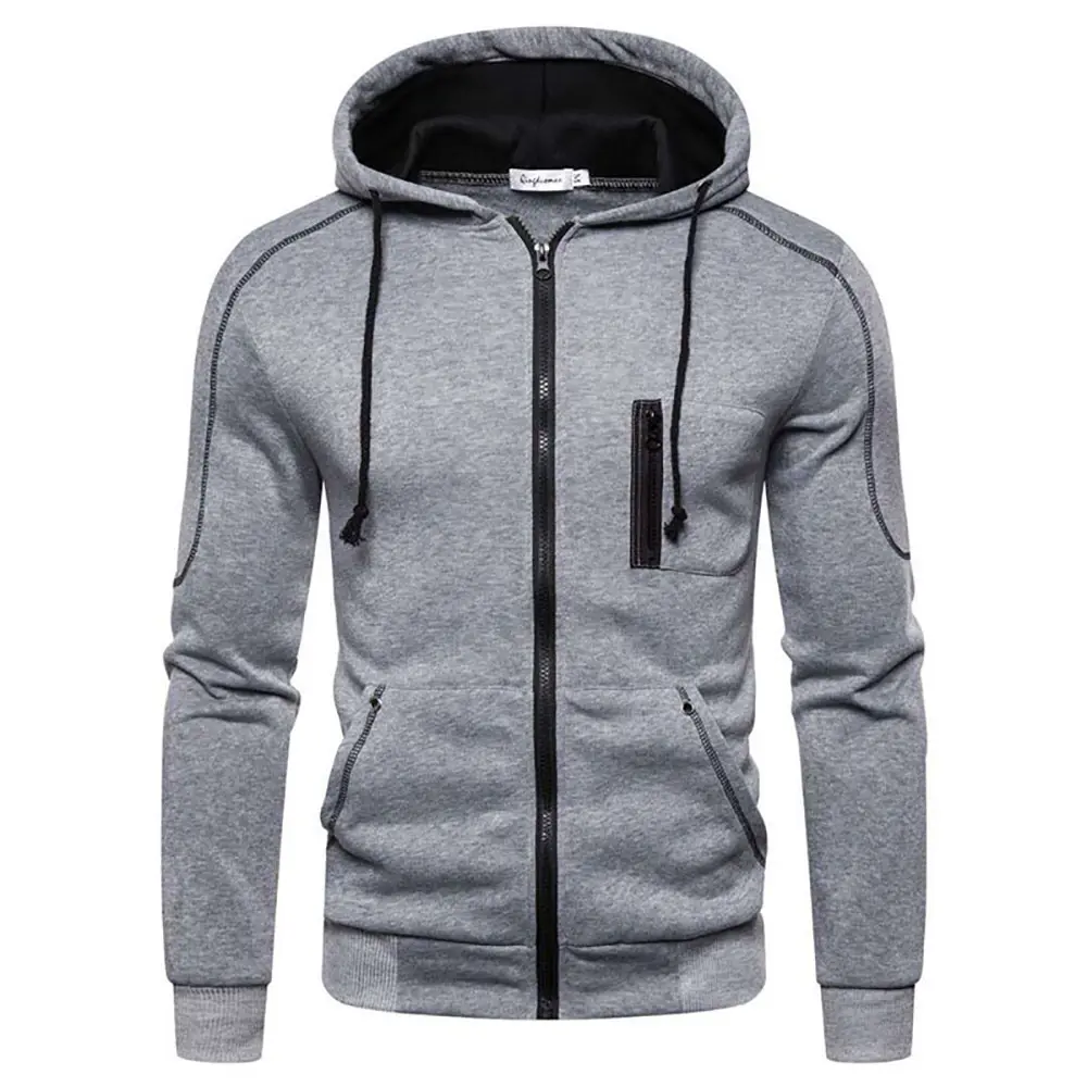 Mens Hooded Coats Casual Zip Hoodie Sweatshirt Jackets Athlete Running Hiking Sportswear Fleece Hoodie Jacket