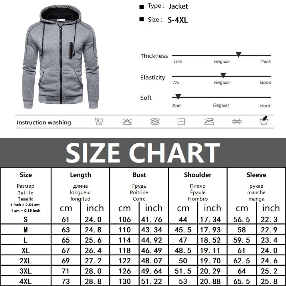 Mens Hooded Coats Casual Zip Hoodie Sweatshirt Jackets Athlete Running Hiking Sportswear Fleece Hoodie Jacket