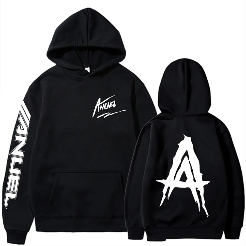 Unisex Hip Hop Hoodies Anuel AA Real Hasta La Muerte Printed Sweatshirt Streetwear Rapper Loose Pullover Casual Hooded Top