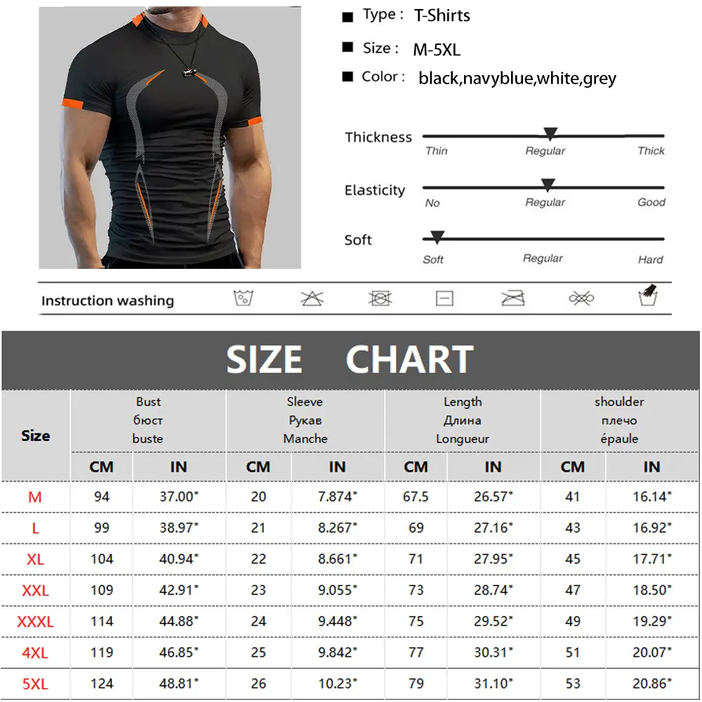 Men Gym Sports T-shirt Shirts Slim fit T Shirt Men Quick Dry Running Shirt Men Workout Tees Fitness Tops Oversized T-shirt