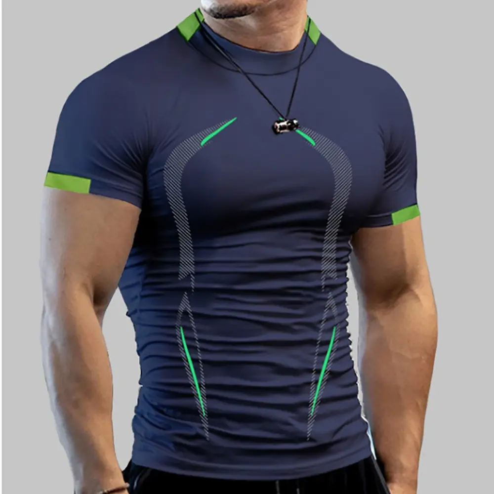 Men Gym Sports T-shirt Shirts Slim fit T Shirt Men Quick Dry Running Shirt Men Workout Tees Fitness Tops Oversized T-shirt