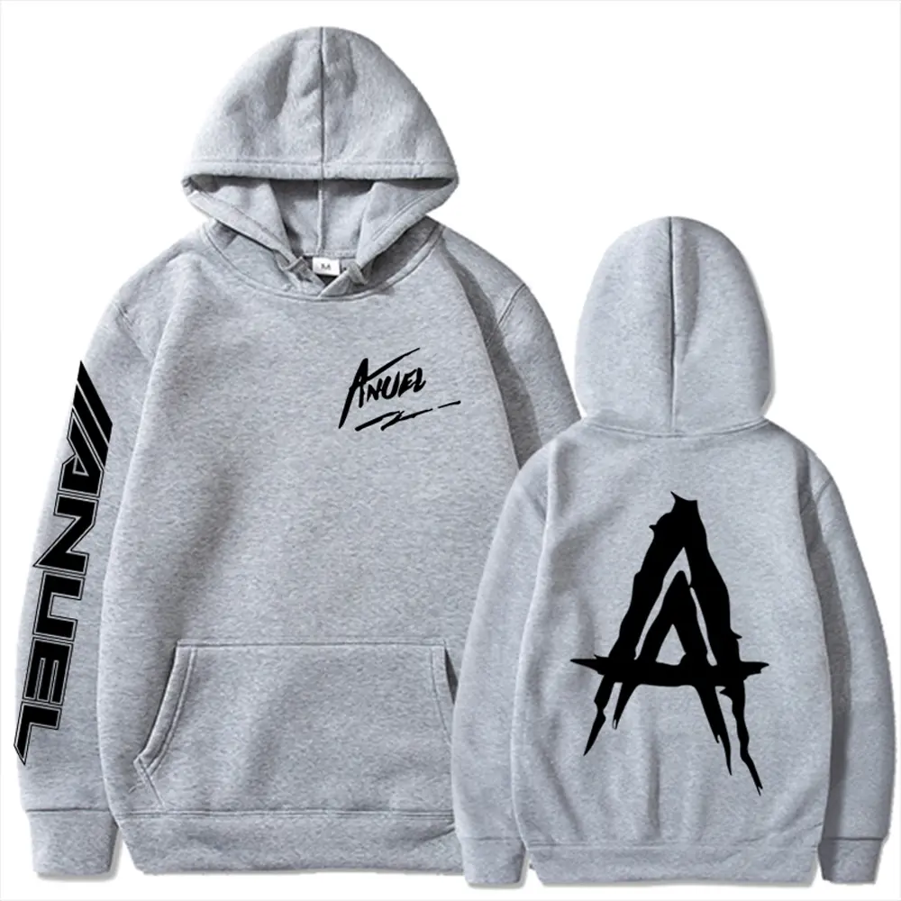 Unisex Hip Hop Hoodies Anuel AA Real Hasta La Muerte Printed Sweatshirt Streetwear Rapper Loose Pullover Casual Hooded Top