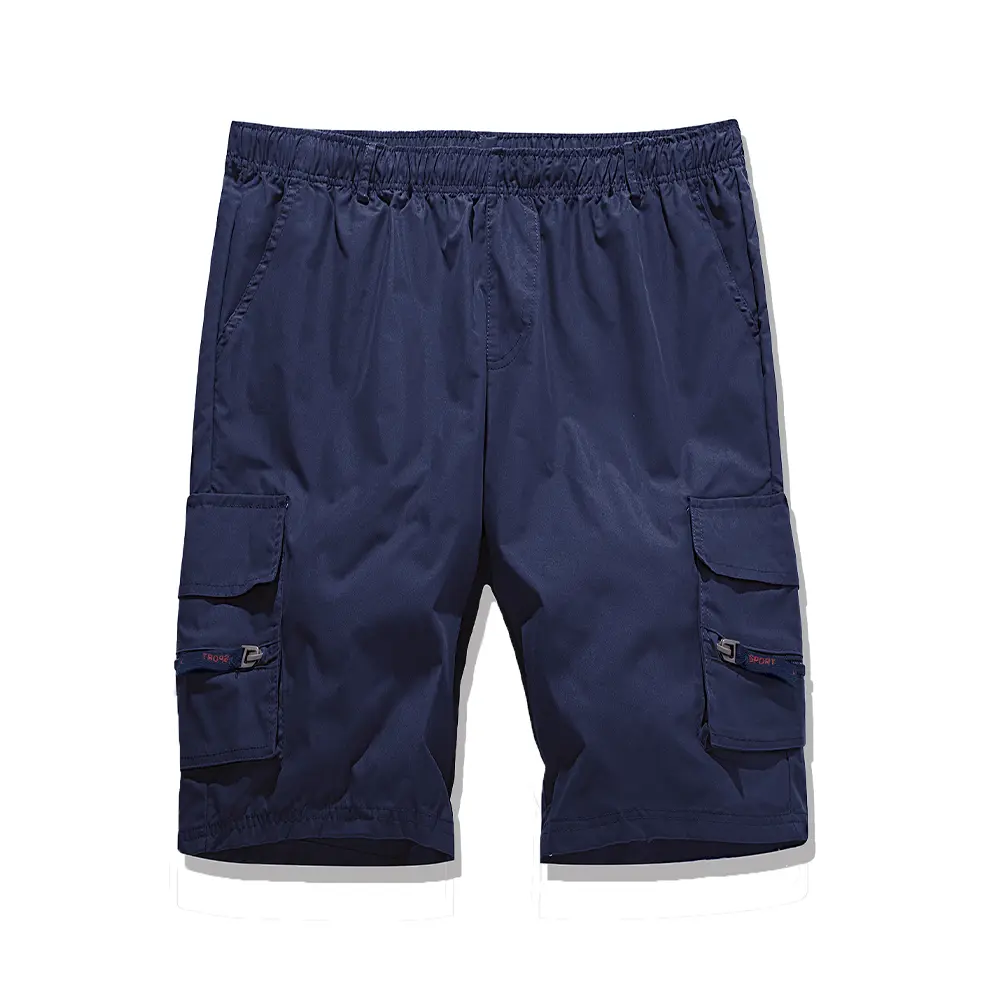 Men's Work Short Pants Zipper Pocket Casual Knee Shorts Loose Straight Cargo Shorts Summer Male Hiking Sports Short