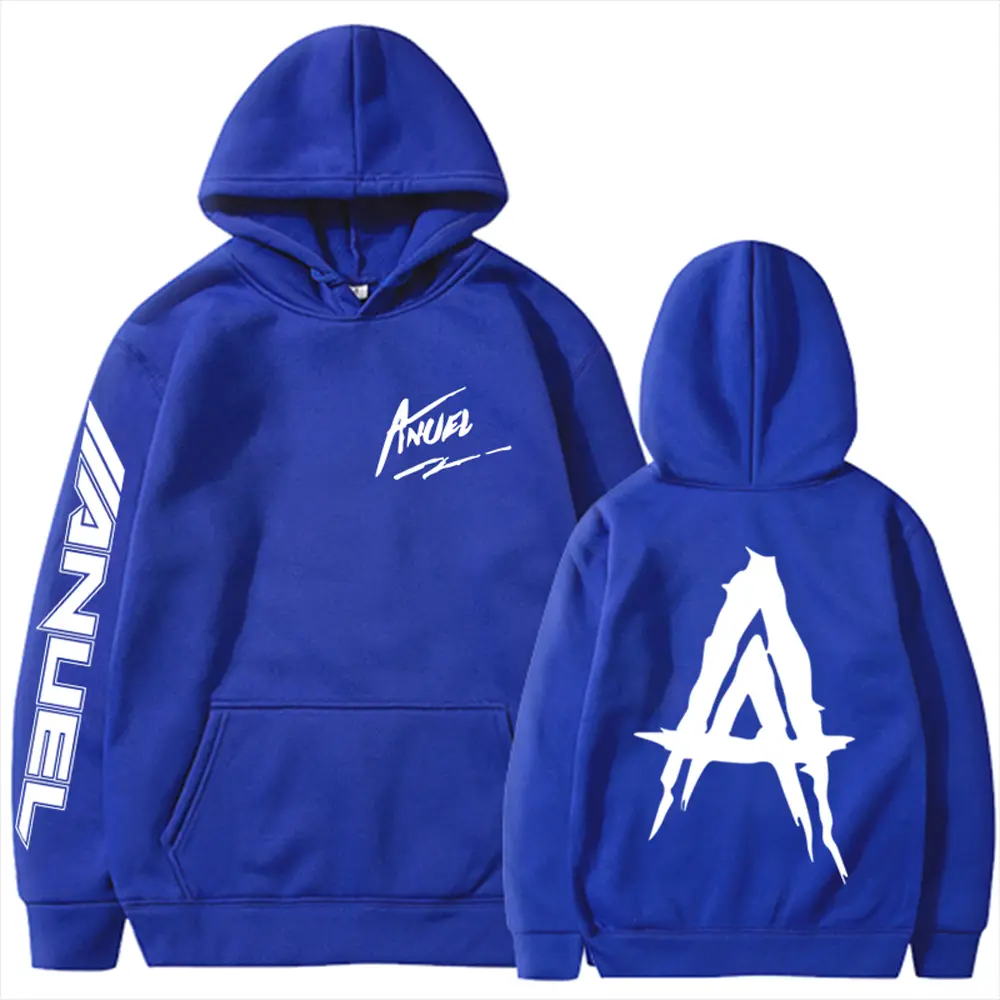 Unisex Hip Hop Hoodies Anuel AA Real Hasta La Muerte Printed Sweatshirt Streetwear Rapper Loose Pullover Casual Hooded Top
