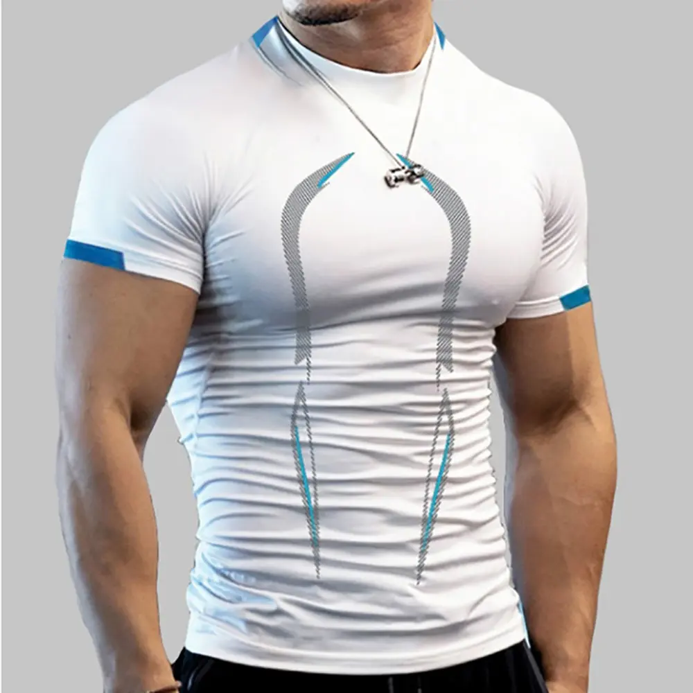 Men Gym Sports T-shirt Shirts Slim fit T Shirt Men Quick Dry Running Shirt Men Workout Tees Fitness Tops Oversized T-shirt
