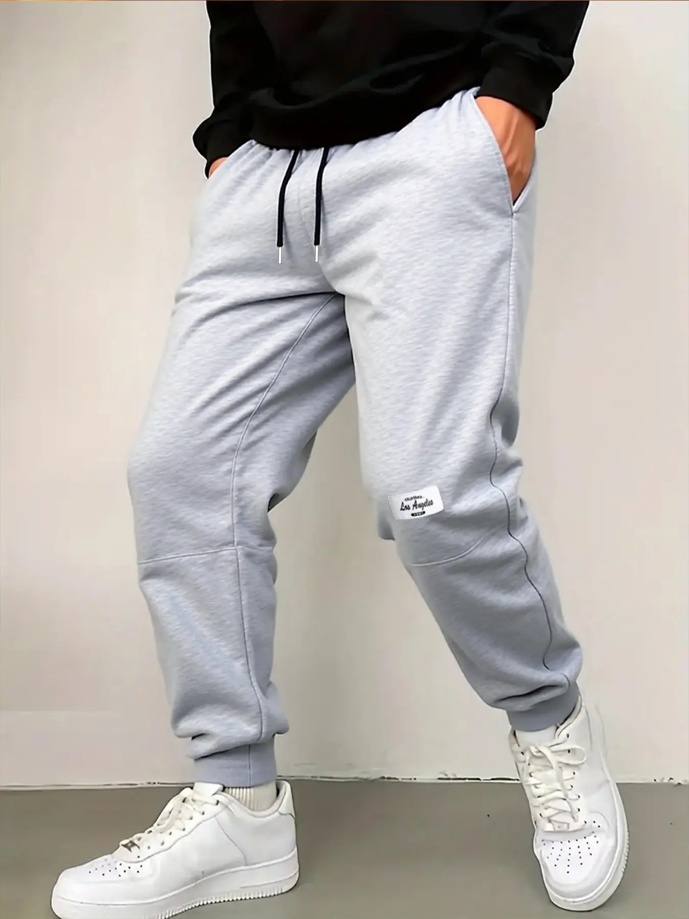 Men's Casual Sweatpants Solid Drawstring Elastic Waist Jogger Trousers Fashion Versatile Street Sports Pants Men's Clothing