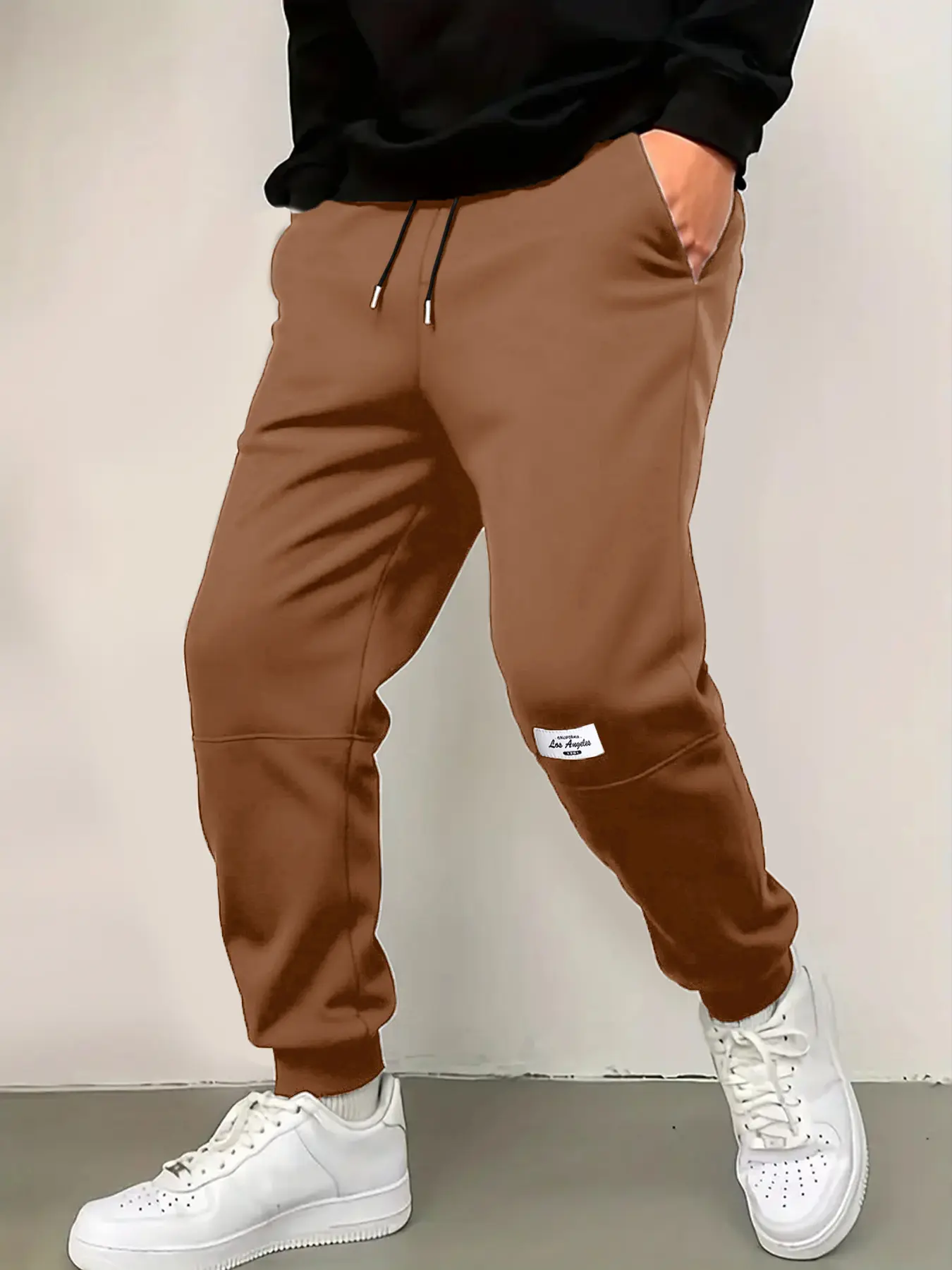 Men's Casual Sweatpants Solid Drawstring Elastic Waist Jogger Trousers Fashion Versatile Street Sports Pants Men's Clothing