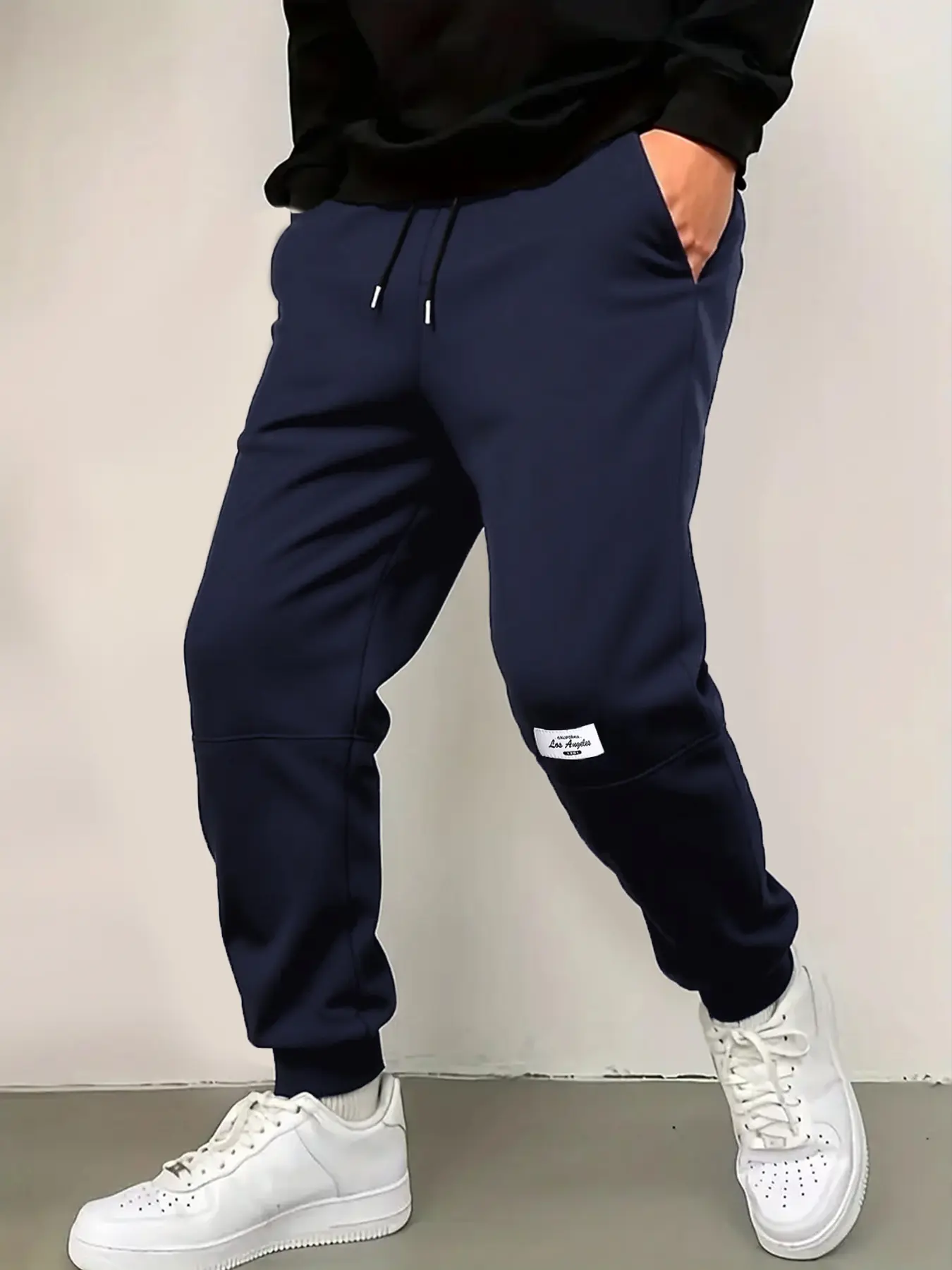 Men's Casual Sweatpants Solid Drawstring Elastic Waist Jogger Trousers Fashion Versatile Street Sports Pants Men's Clothing