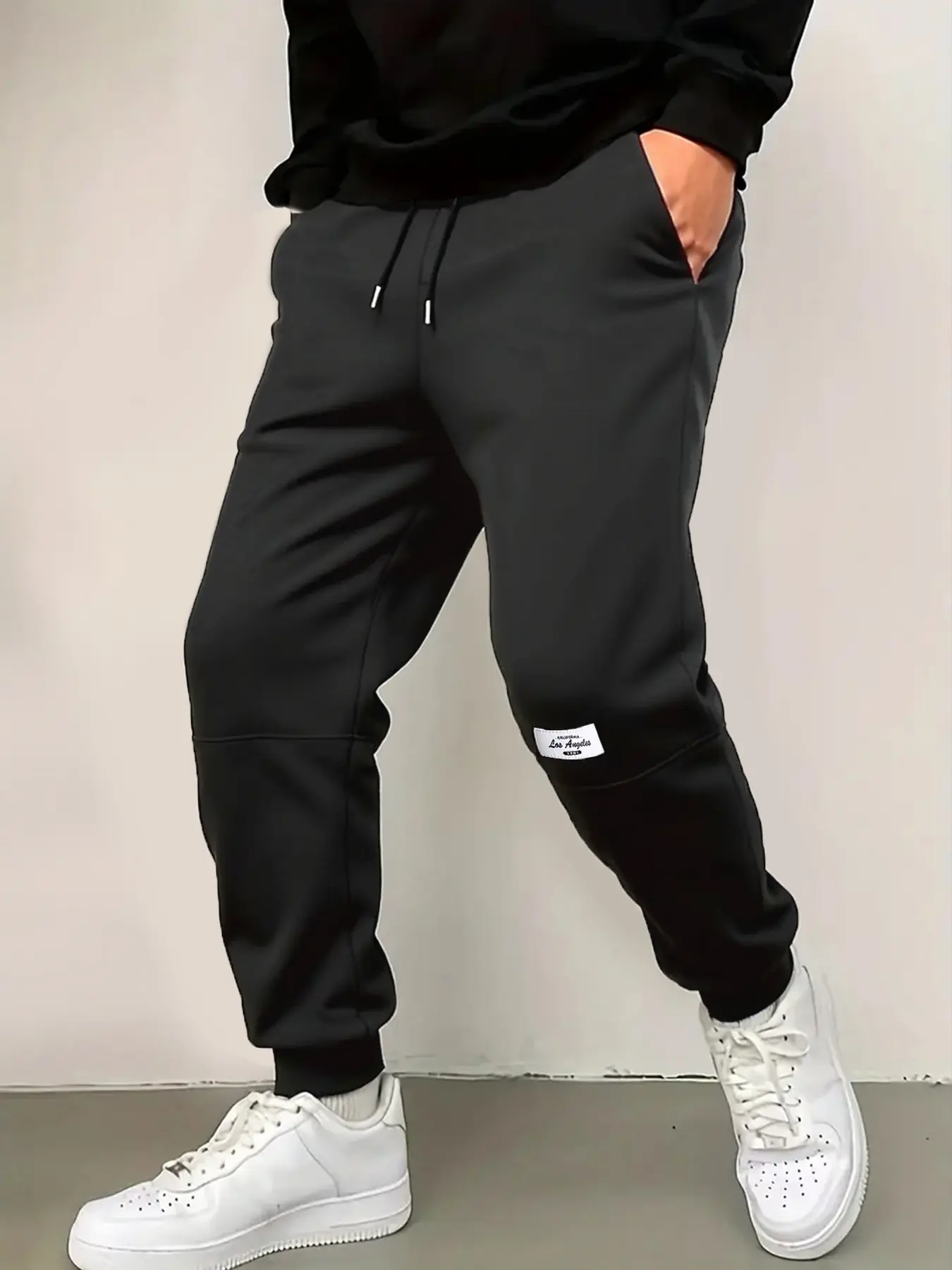 Men's Casual Sweatpants Solid Drawstring Elastic Waist Jogger Trousers Fashion Versatile Street Sports Pants Men's Clothing