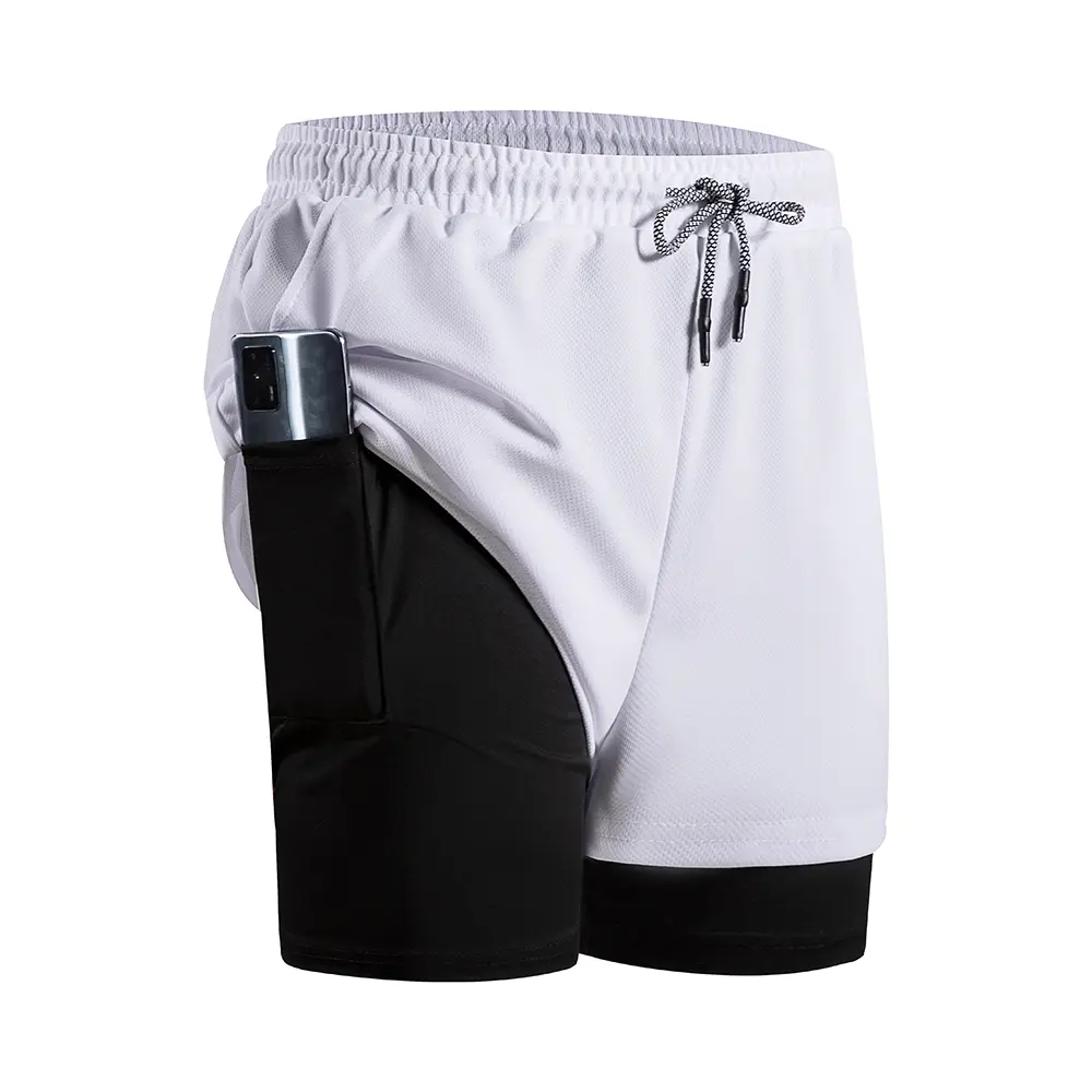 Men's 2-in-1 Fitness Running Shorts Compression Quick Dry Training Fitness Shorts Men Gym Sports Jogging Shorts