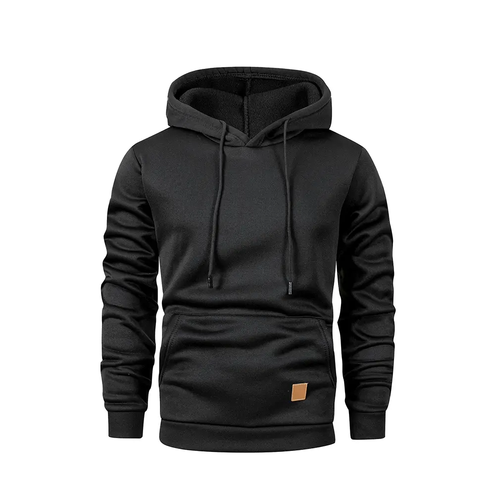 Men's Sweatwear Warm Hoodies Pullover Solid Color Sweatshirt Long Sleeve Streetwear Men Casual Loose Breathable Hoody Top