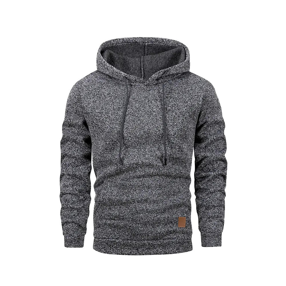 Men's Sweatwear Warm Hoodies Pullover Solid Color Sweatshirt Long Sleeve Streetwear Men Casual Loose Breathable Hoody Top