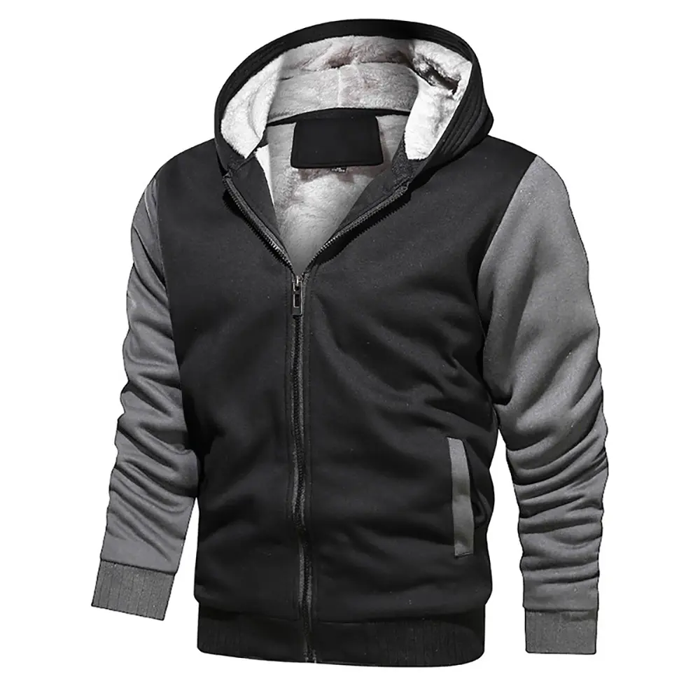 Men's Fleece Jacket Camouflage Thicken Jackets Hooded Coat Winter Long Sleeve Down Coats Casual Streetwear Men's Hoodies