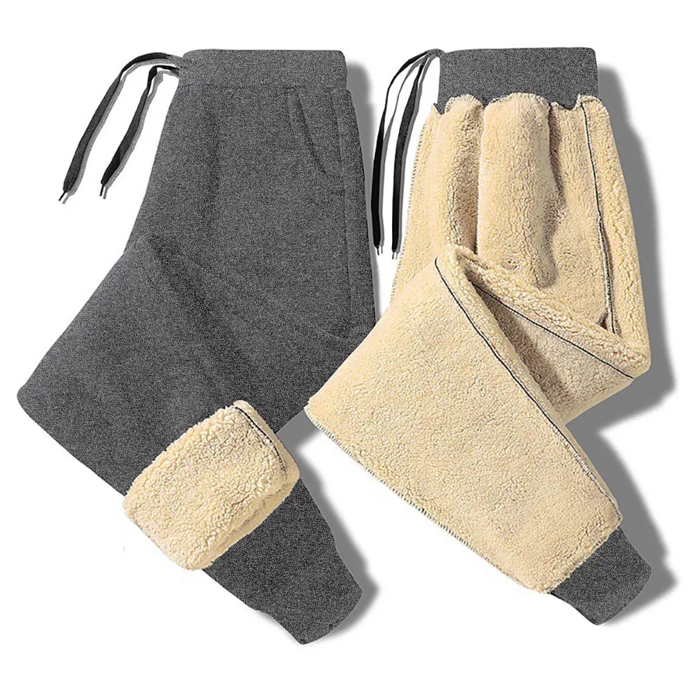 Autumn Winter Plush Thickened Sports Pants for Men Warm Casual Joggers Pants Loose Leggings for Men Sweatpants