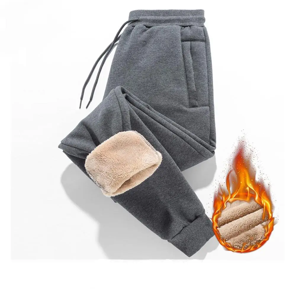 Autumn Winter Plush Thickened Sports Pants for Men Warm Casual Joggers Pants Loose Leggings for Men Sweatpants