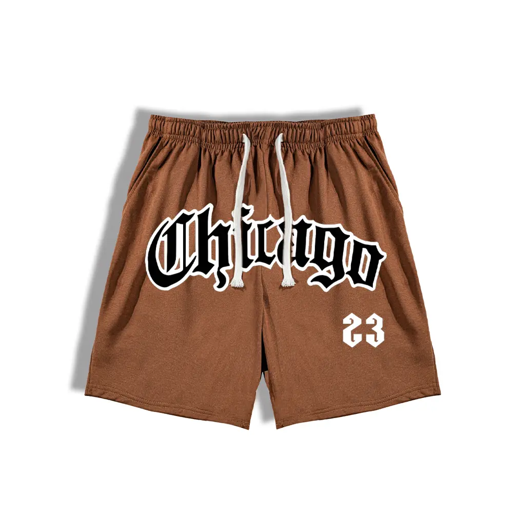 Men's Letter Print Drawstring Waist Loose Fit Shorts New Fitness Sports Shorts Men Gym Breathable Casual Sports Shorts