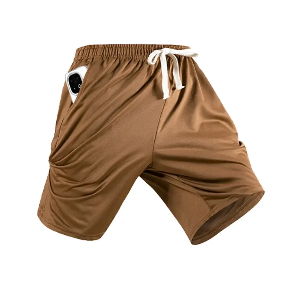 Summer Mens Sports Sweatpants Casual Shorts Pockets Solid Color  Jogging Beach Shorts Male Drawstring Outerdoor Short Pants