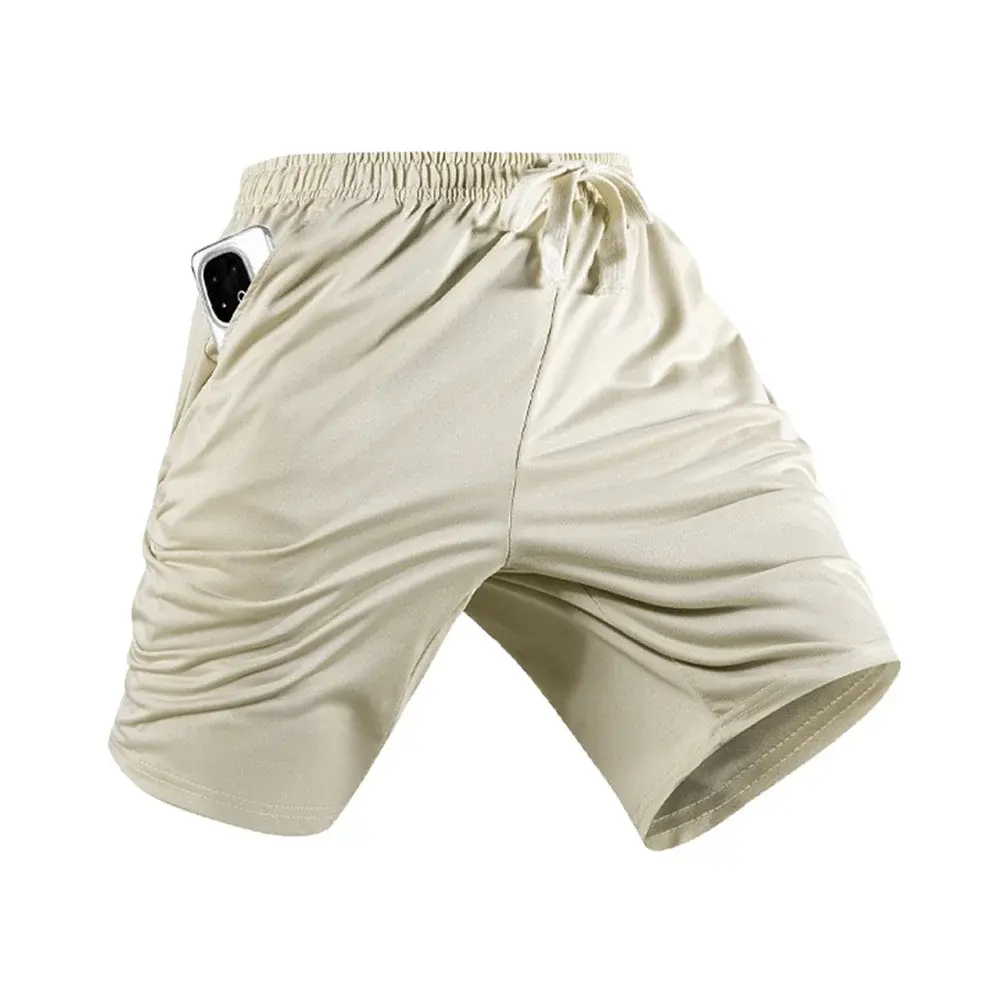 Summer Mens Sports Sweatpants Casual Shorts Pockets Solid Color  Jogging Beach Shorts Male Drawstring Outerdoor Short Pants