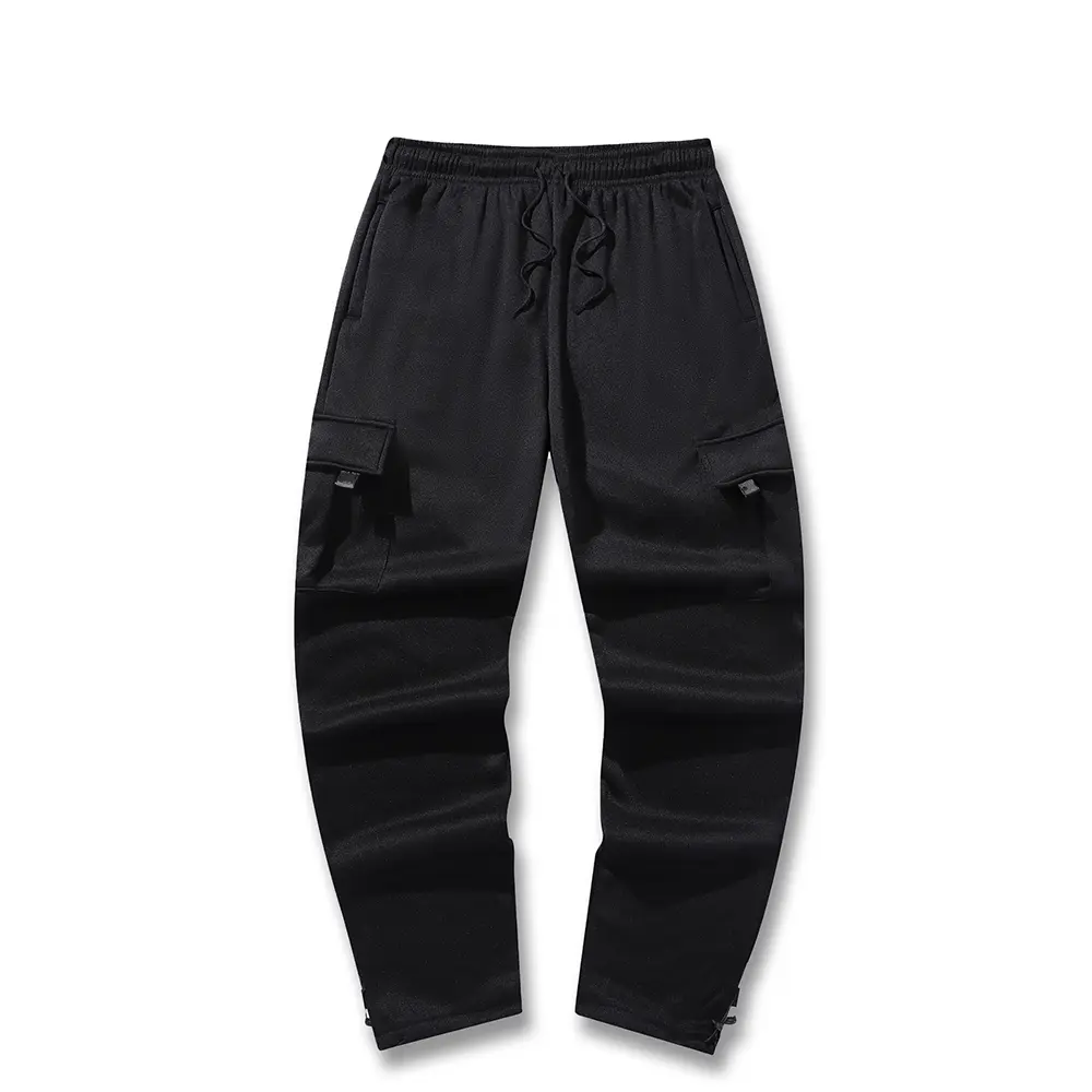 Men's Sweatpants Streetwear Loose Drawstring Long Pants Men Multi-pocket Pants Solid Casual Male Trousers Clothing