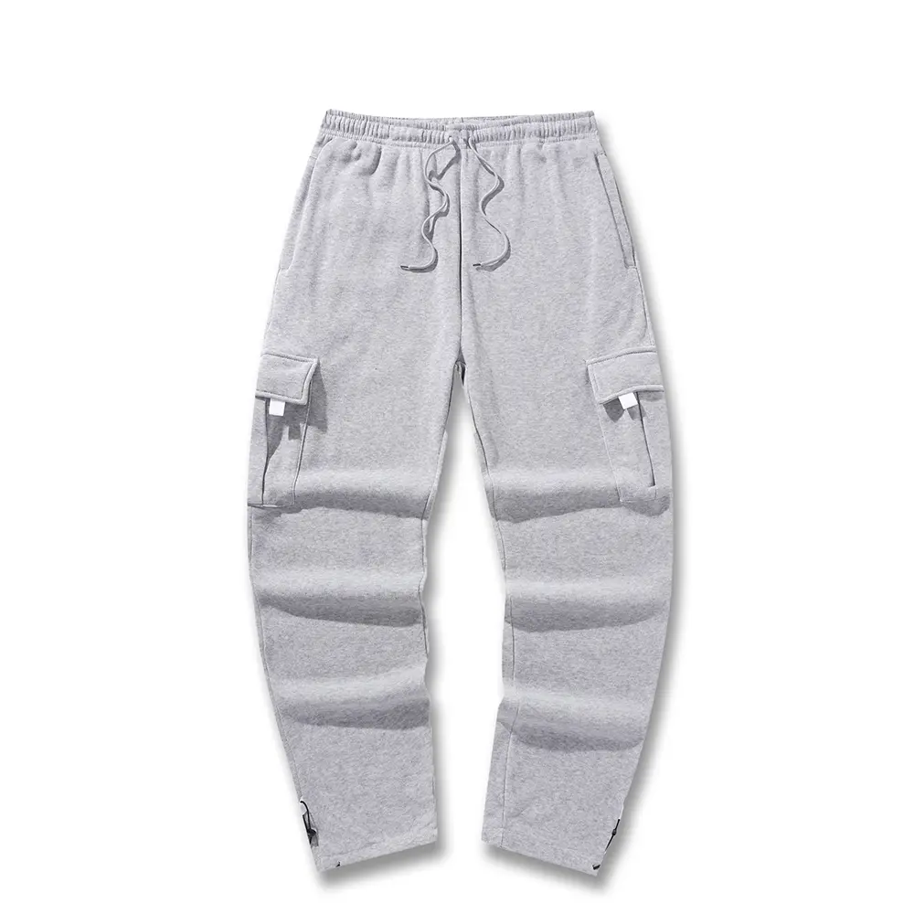 Men's Sweatpants Streetwear Loose Drawstring Long Pants Men Multi-pocket Pants Solid Casual Male Trousers Clothing