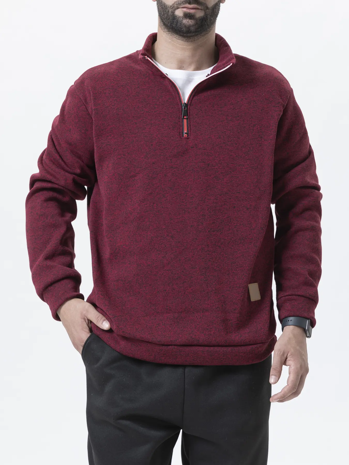 Men's Half Zipper Lightweight Sweatshirts Solid Color Pullover for Men Long Sleeve Turtleneck Streetwear Warm Jacket Coats