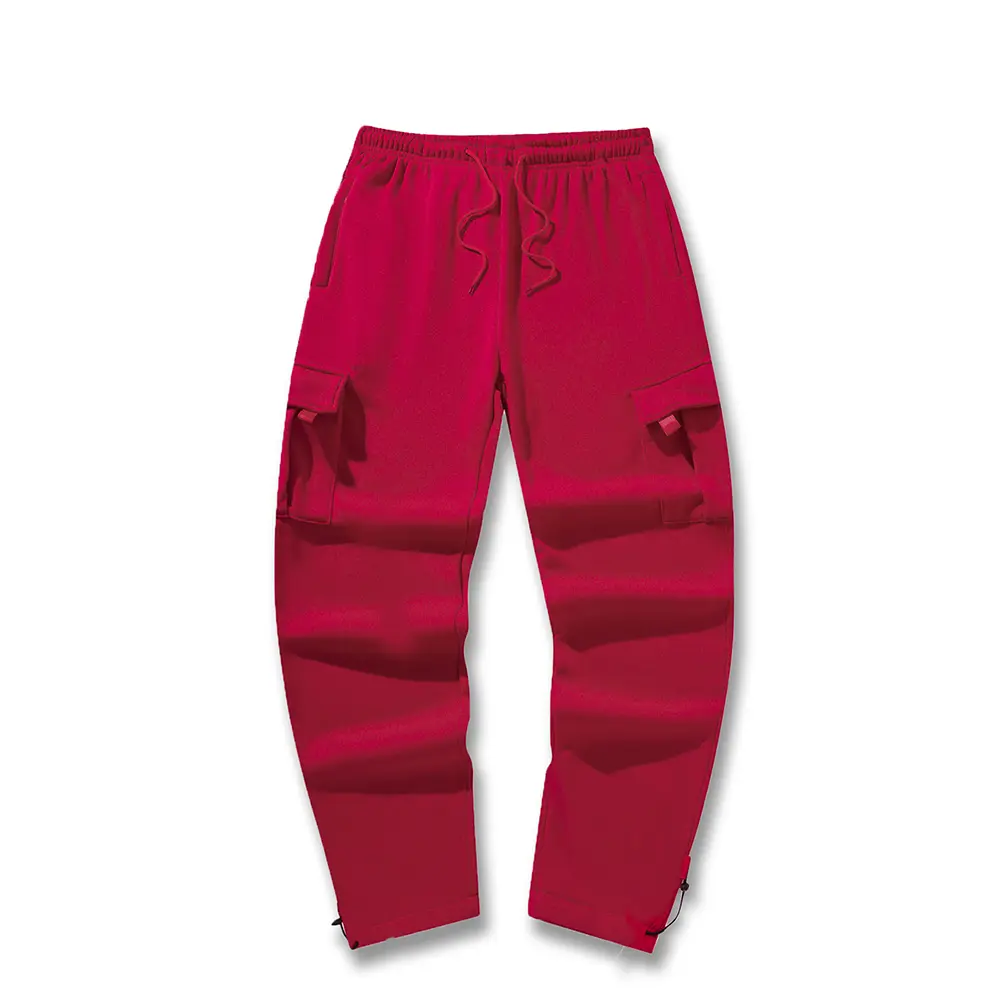 Men's Sweatpants Streetwear Loose Drawstring Long Pants Men Multi-pocket Pants Solid Casual Male Trousers Clothing