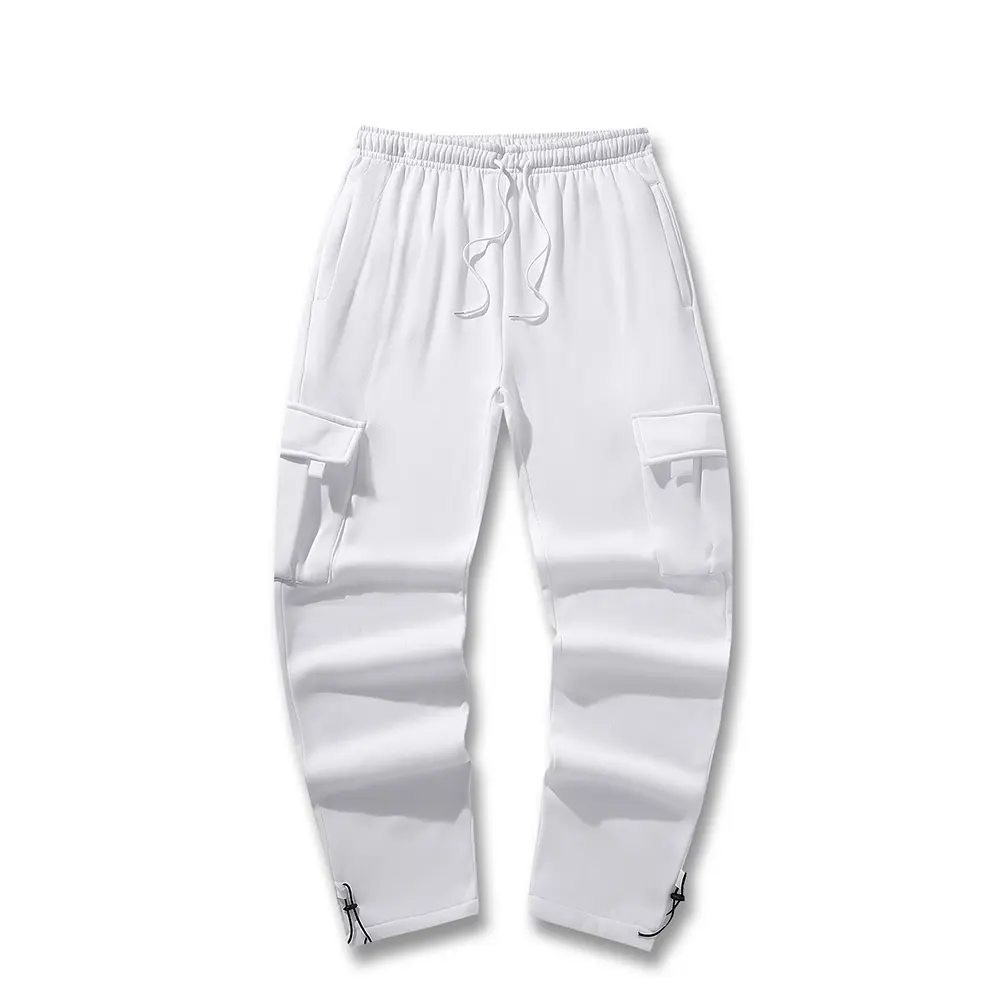 Men's Sweatpants Streetwear Loose Drawstring Long Pants Men Multi-pocket Pants Solid Casual Male Trousers Clothing