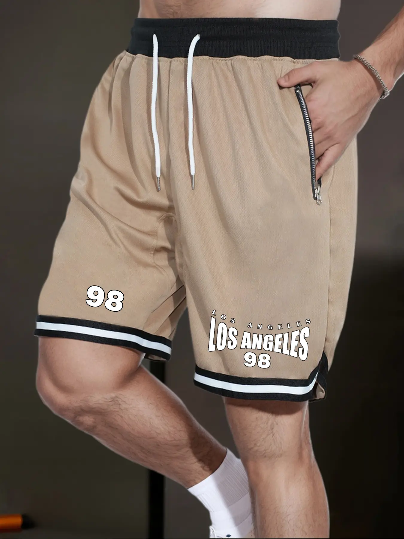 Summer Men's Sports Fitness Shorts Basketball Game Training Running Shorts Casual Loose Quick-Drying Breathable Men Short Pants