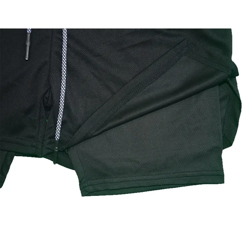 Anime Print 2 in 1 Compression Shorts for Men Athletic Performance Gym Shorts with Pockets Quick Dry Fitness Workout