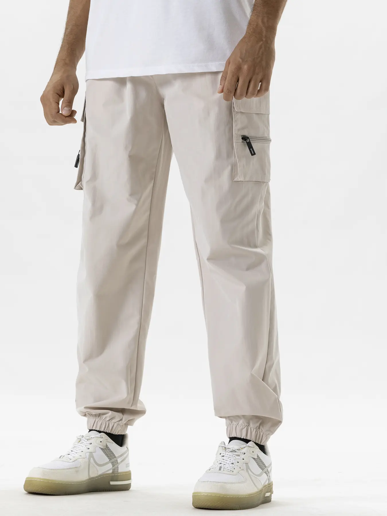 Men's Cargo Pants Fashion Multi-pocket Trousers Trendy Streetwear Solid Sweatpants Joggers Male Casual Trousers