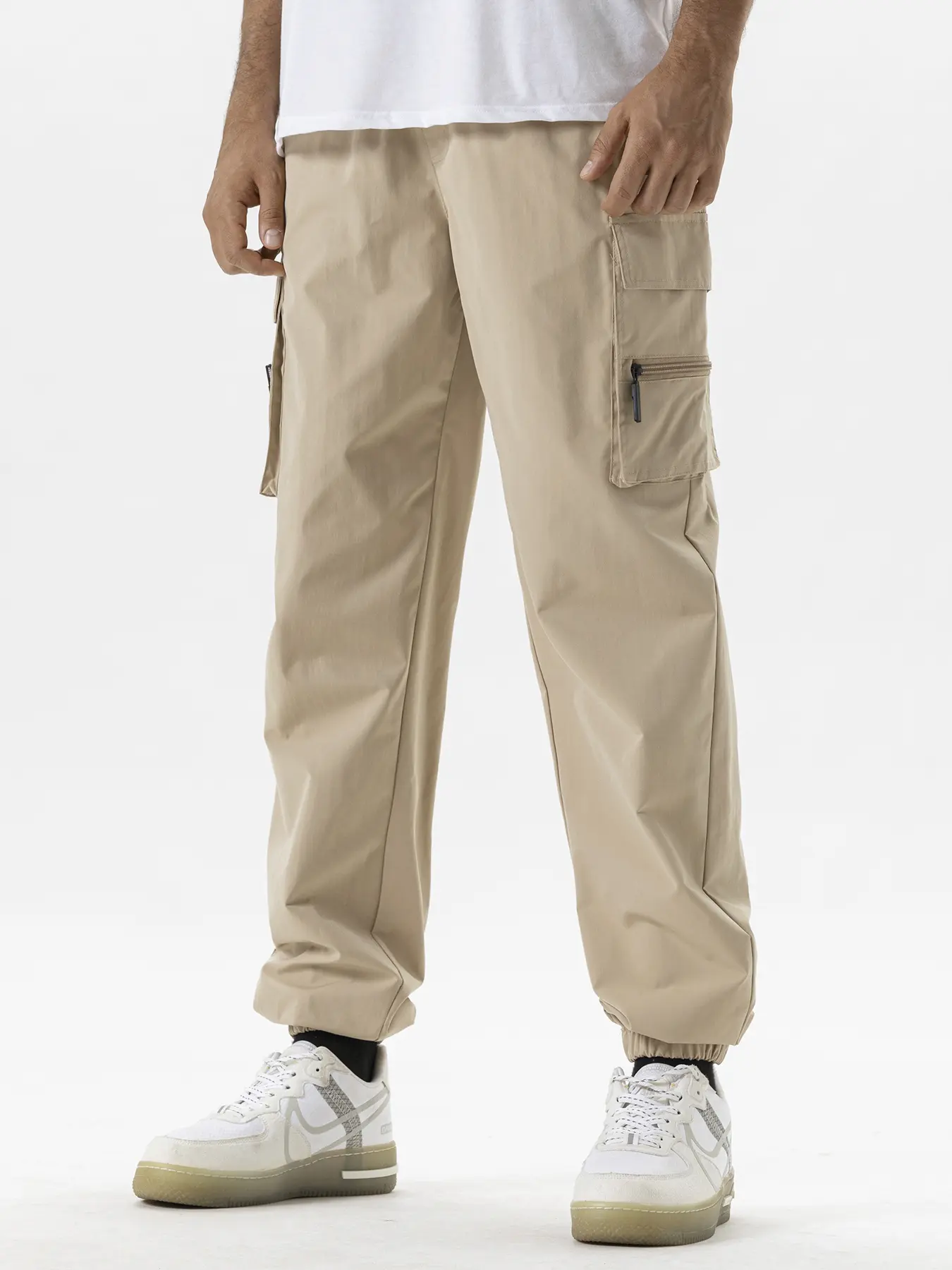Men's Cargo Pants Fashion Multi-pocket Trousers Trendy Streetwear Solid Sweatpants Joggers Male Casual Trousers
