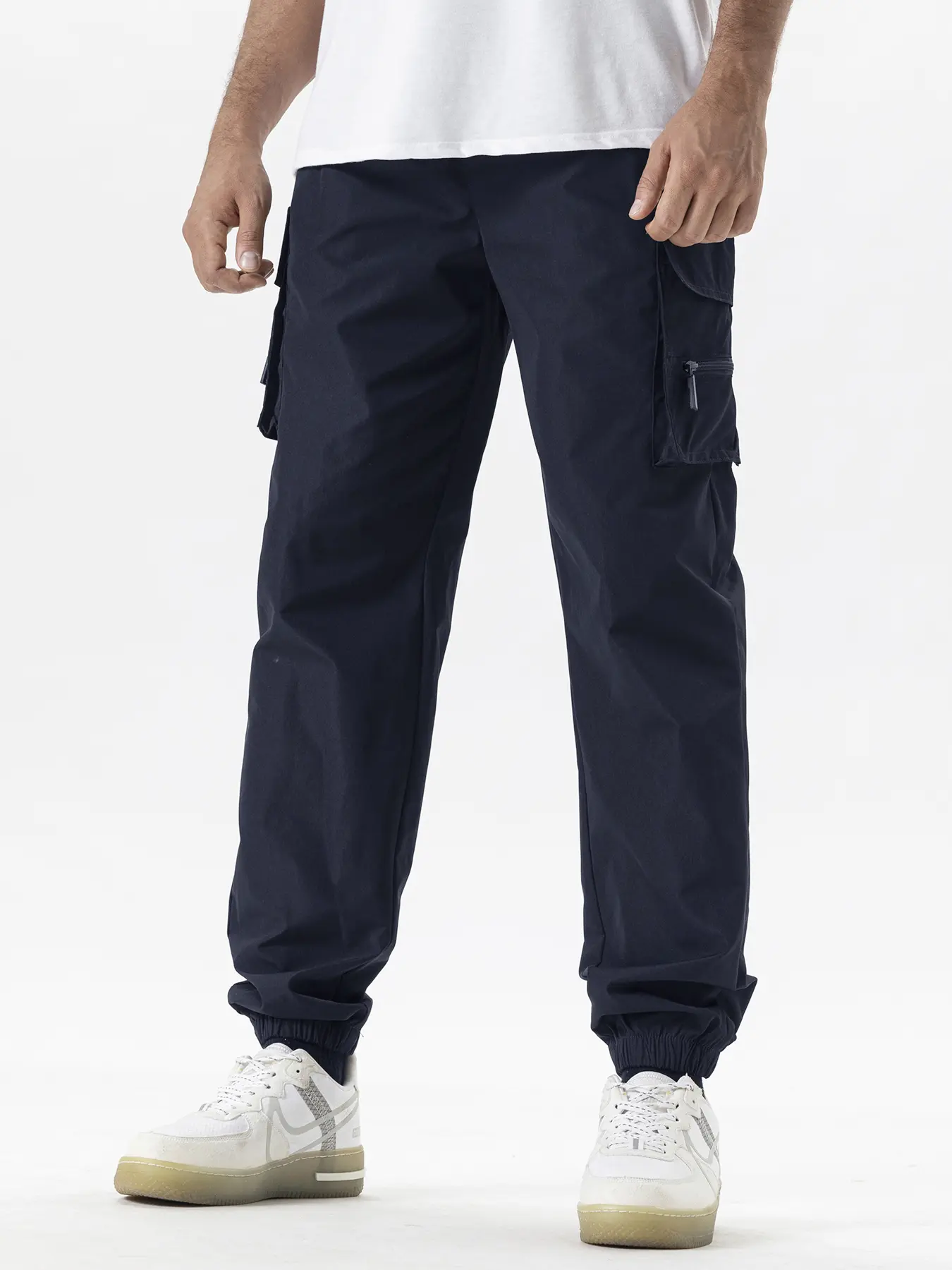 Men's Cargo Pants Fashion Multi-pocket Trousers Trendy Streetwear Solid Sweatpants Joggers Male Casual Trousers