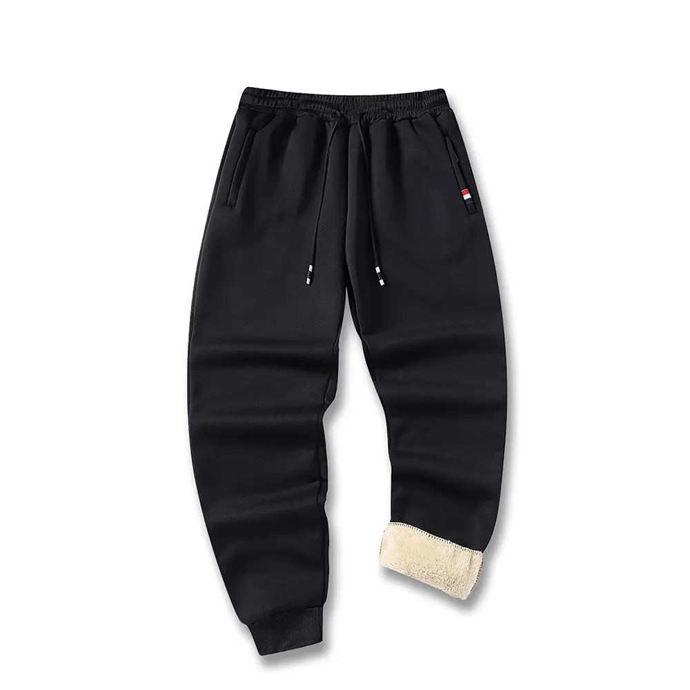 Men's Cotton Pants Winter Men Thickened Trousers Lamb Wool Warm Sweatpants Winter Outdoor Plush Casual Pants