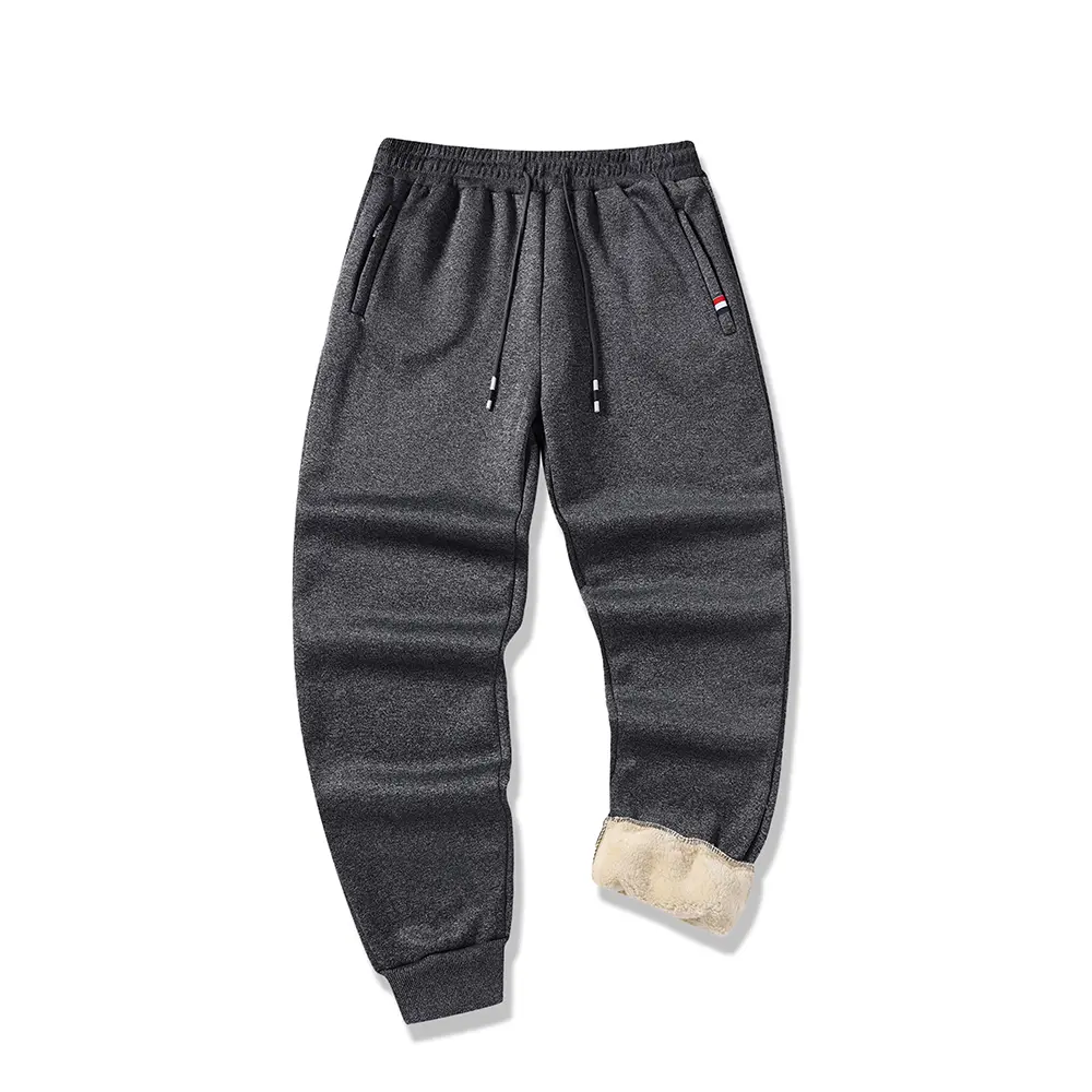 Men's Cotton Pants Winter Men Thickened Trousers Lamb Wool Warm Sweatpants Winter Outdoor Plush Casual Pants