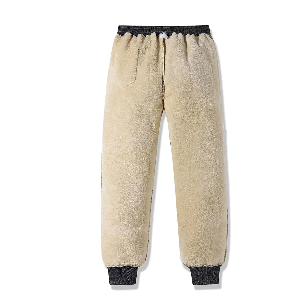 Men's Cotton Pants Winter Men Thickened Trousers Lamb Wool Warm Sweatpants Winter Outdoor Plush Casual Pants