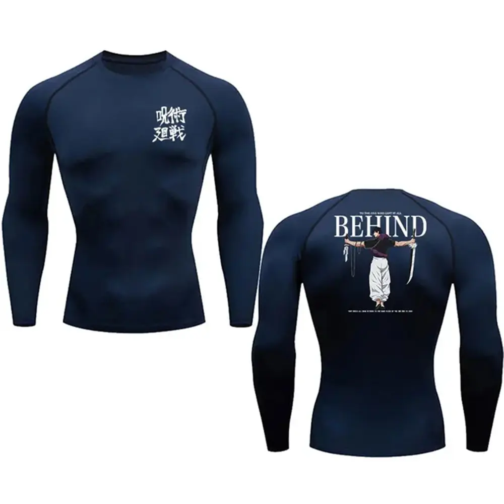 Compression Shirt Men Print Breathable Football Fitness Tight Sportswear Althletic Quick Dry Rash Guard Gym Riding Tops
