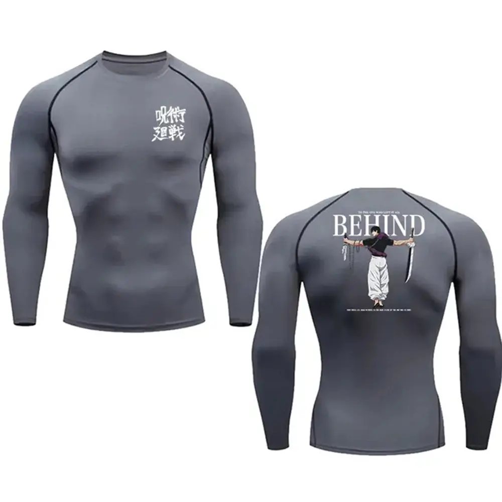 Compression Shirt Men Print Breathable Football Fitness Tight Sportswear Althletic Quick Dry Rash Guard Gym Riding Tops