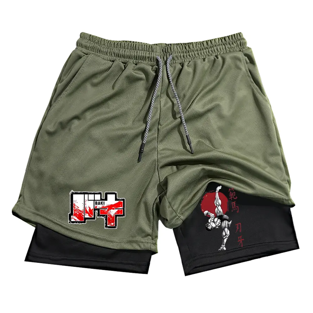 Men's Gym Shorts 2-in-1 Sports Shorts For Men Sweat-absorbent Quick-drying And Breathable Outdoor Sports Jogging Pants