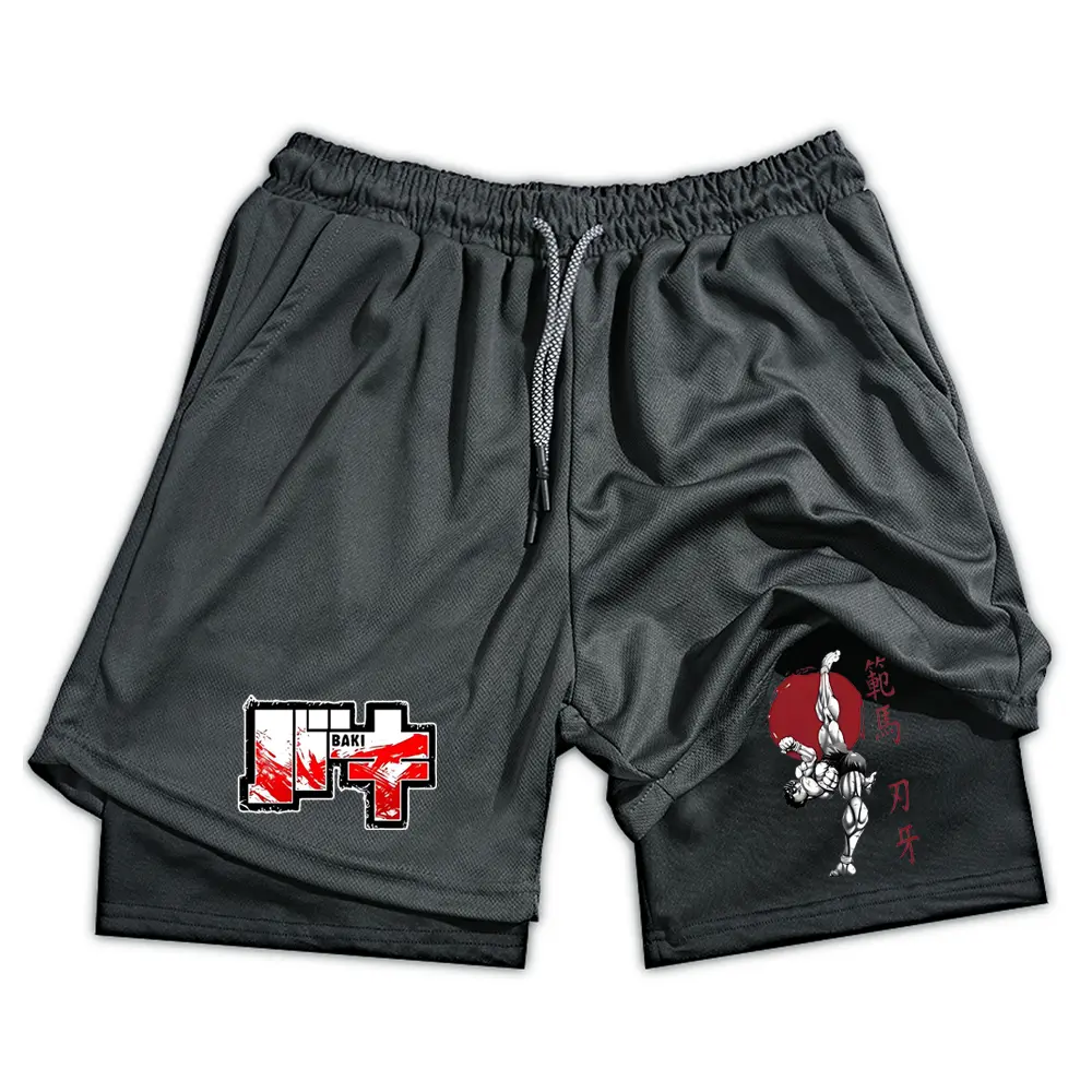 Men's Gym Shorts 2-in-1 Sports Shorts For Men Sweat-absorbent Quick-drying And Breathable Outdoor Sports Jogging Pants
