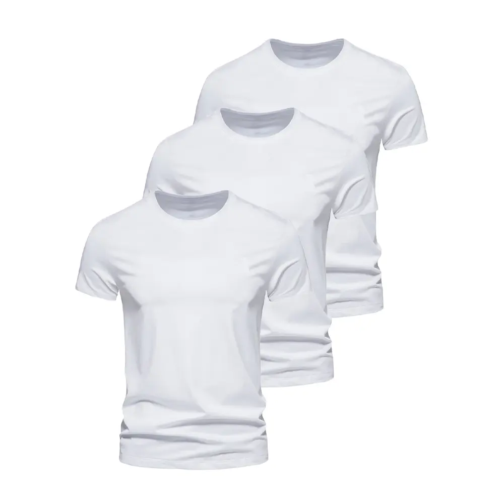 3Pcs/lot Mens T-shirt Solid Color Workout Tops Men Sport Fitness Shirts Gym Tops Men Crew Neck Breathable T-Shirt Black White