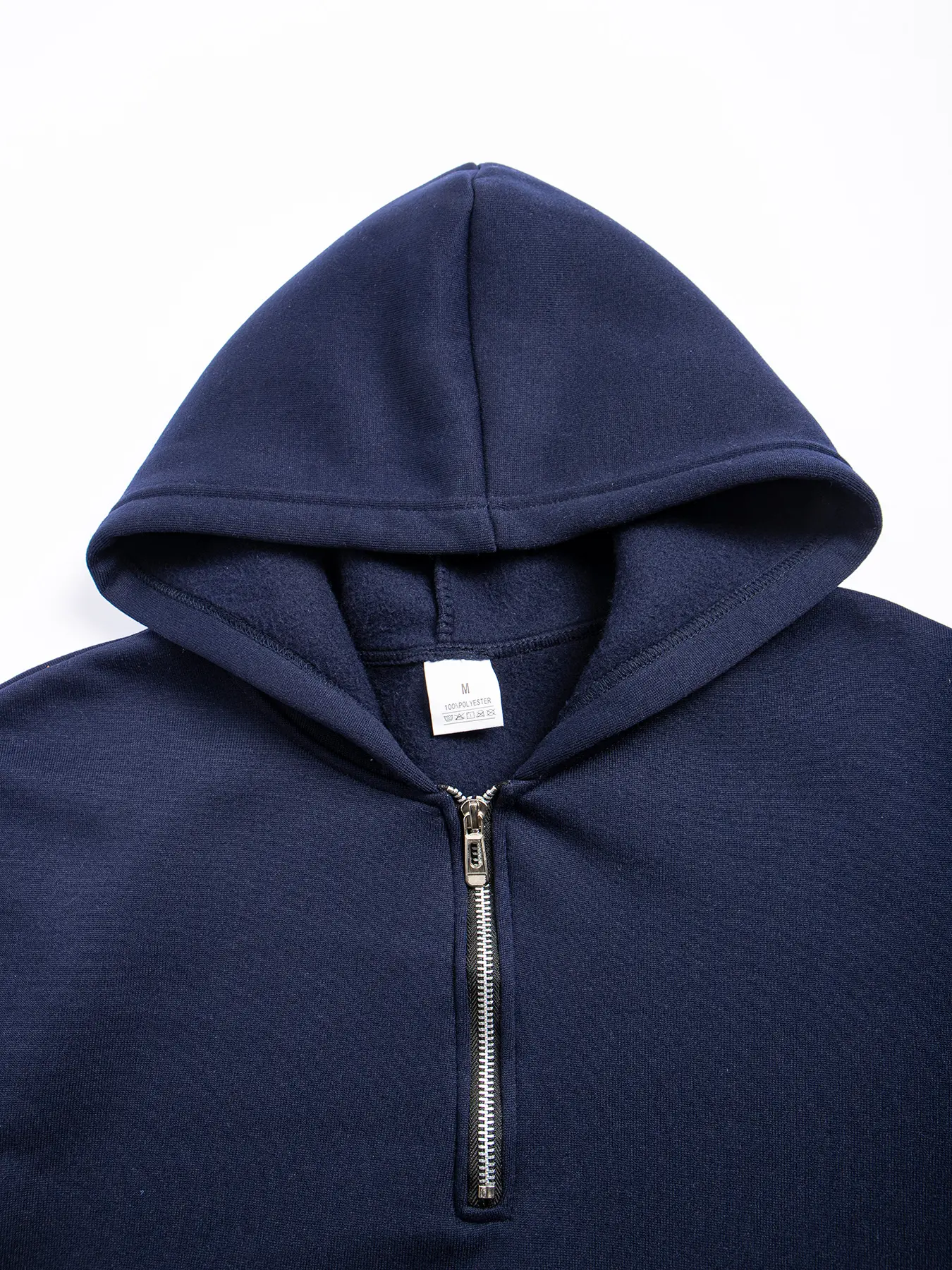 Men's Half Zipper Hooded Sweatshirts Solid Color Long Sleeve Streetwear Warm Jacket Casual Loose Pullover Fashion Sweatshirt Top